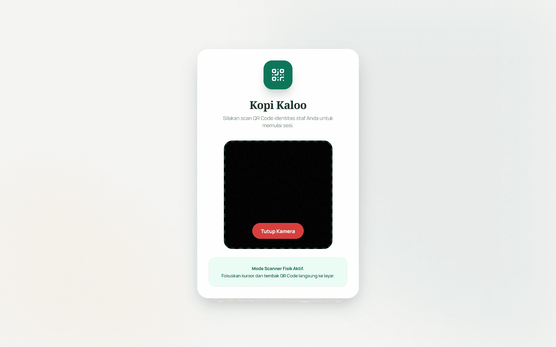 Verifikasi QR Code Kasir
