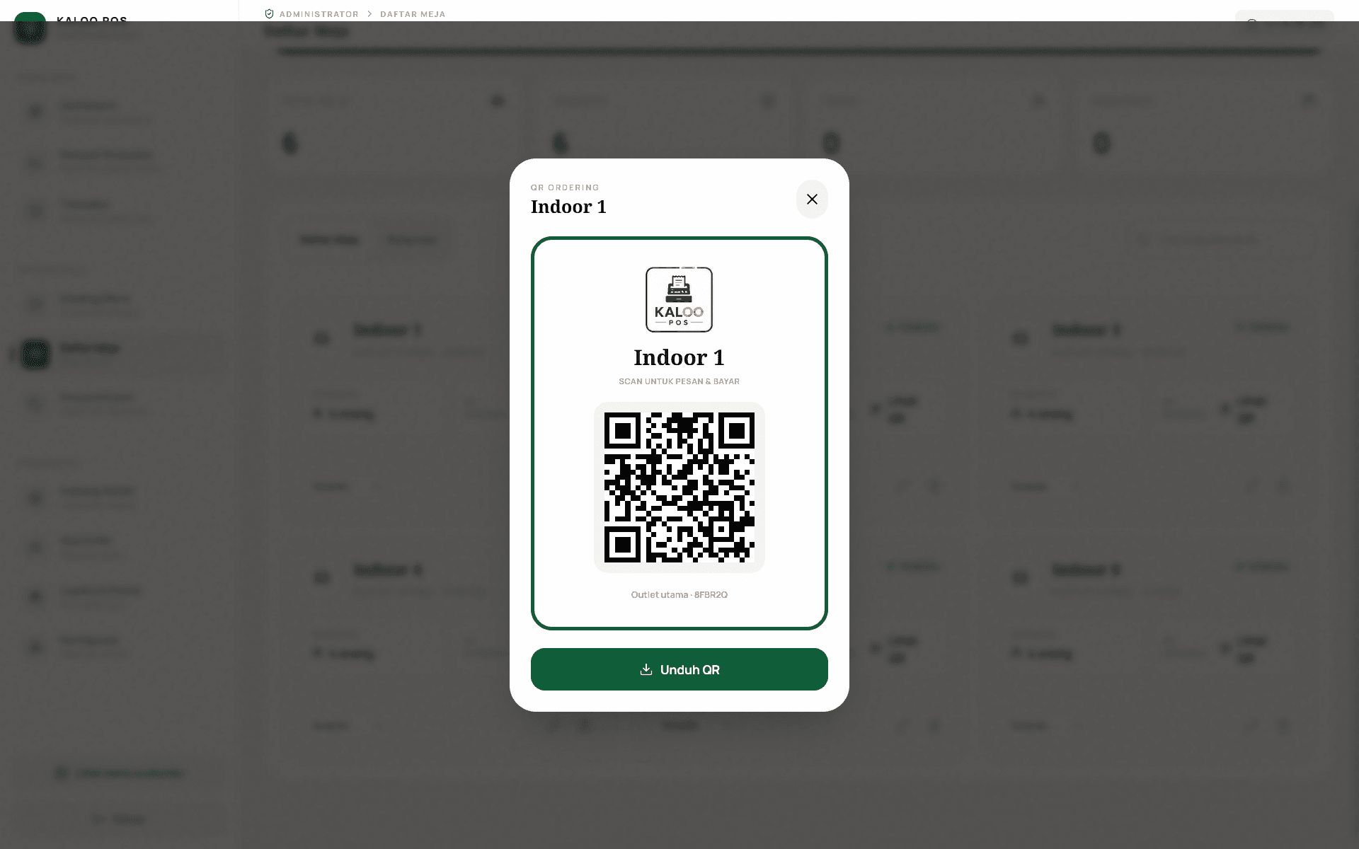 Unduh QR Meja